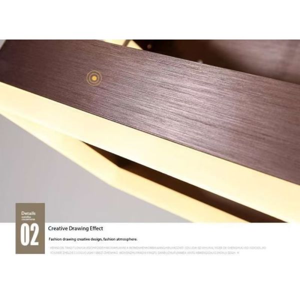 Tercera planta Sala de estar pequeña lámpara de candelabros modernos sencillos rectangulares Iluminación nórdica Salón Restaurante Bar Iluminación colgante