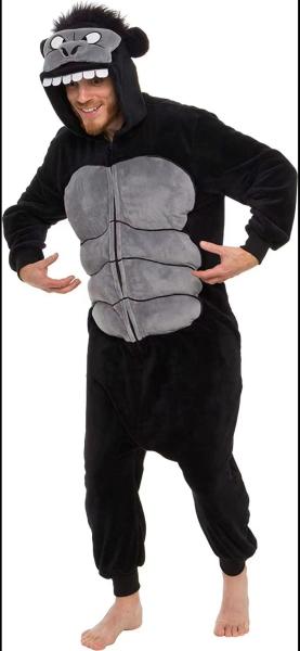 Pijama de um pedaço com capuz e botão