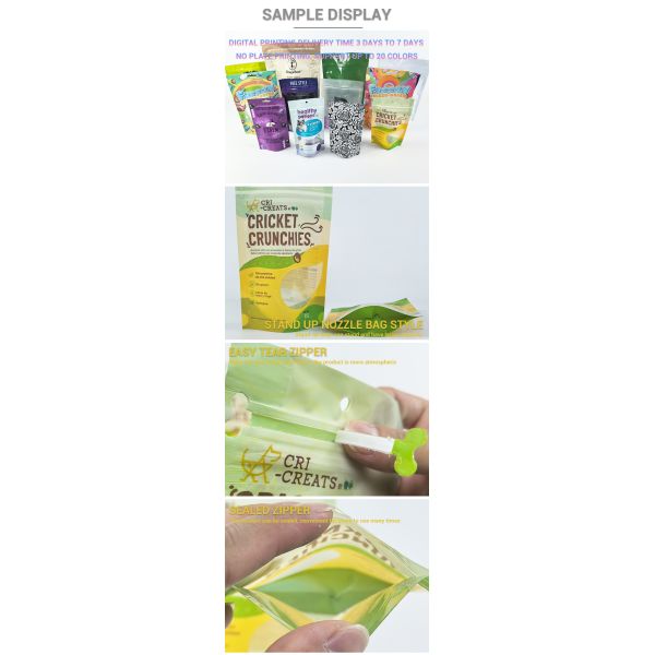 Digital Printed Resealable Smell Proof Zipper Bottom Bags PET Food Packaging Pouches  Mylar Matte Packaging Window Bag