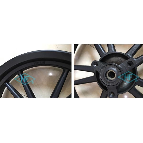14 Inch Motorcycle Wheel Parts Black Front Rear Scooter Aluminum Alloy Parts