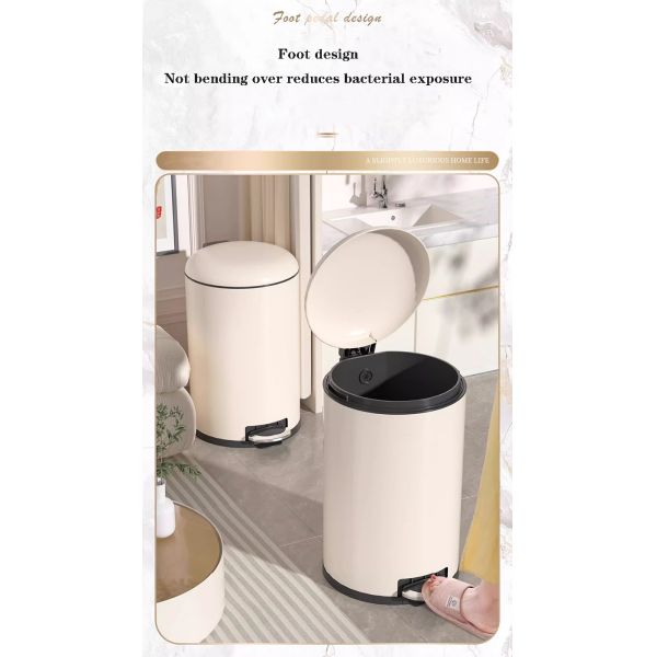 15 Gallon Dome Trash Can Stainless Steel Stainless Steel Trash Can with Inner Bucket