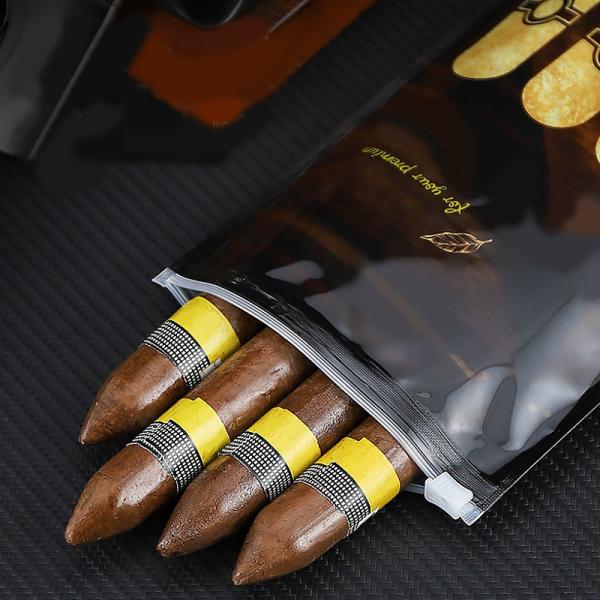 Slider Lock Closure Customization Printing Pouches Humidity-Proof Tobacco Cigar Bags Ziplock Cigar Packaging Bag