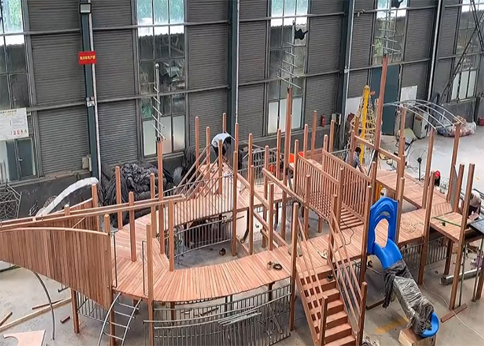 Boat Theme Wooden Park Equipment Smaller Playground Outdoor