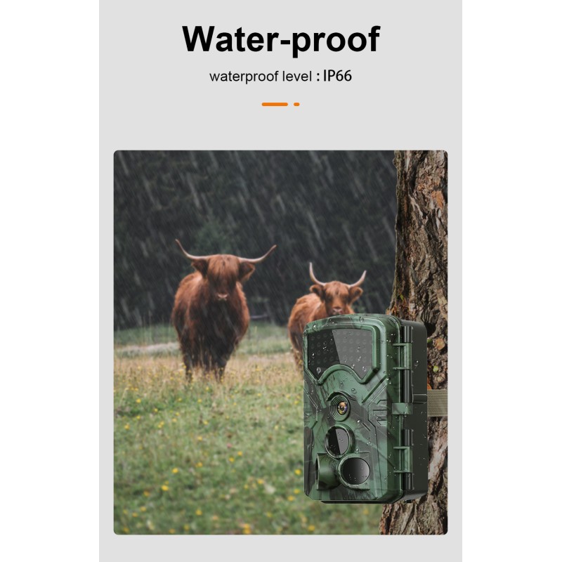 Trail Camera - 4K Game Camera with Night Vision, 0.05s Activation Motion Activated Hunting Camera, IP66 Waterproof Camera