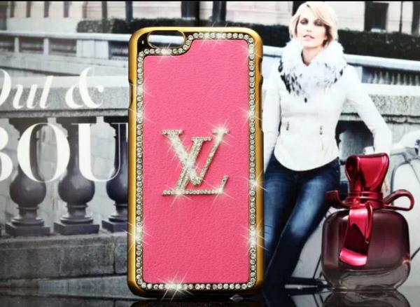 Bling LV leather PC hard Diamond Case For iPhone 4 5s 6s plus SAMSUNG galaxy S6 S7 NOTE 3