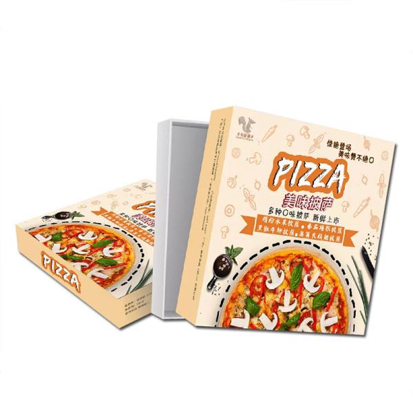Impression personnalisée tranche 16 pouces boîtes de pizza avec fenêtre poulet frit Kraft carton ondulé