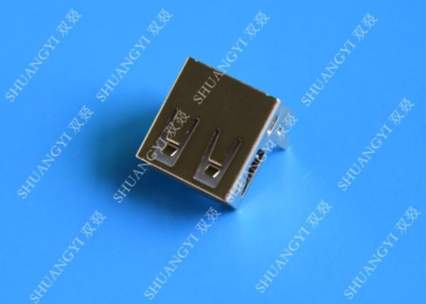 Female Straight Pin USB Charging Connector With 30 MΩ Contact Resistance