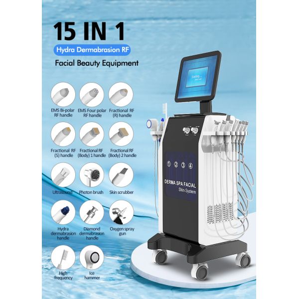 15 In 1 Beauty Spa Hydra Dermabrasion Machine For Facial Skin Care