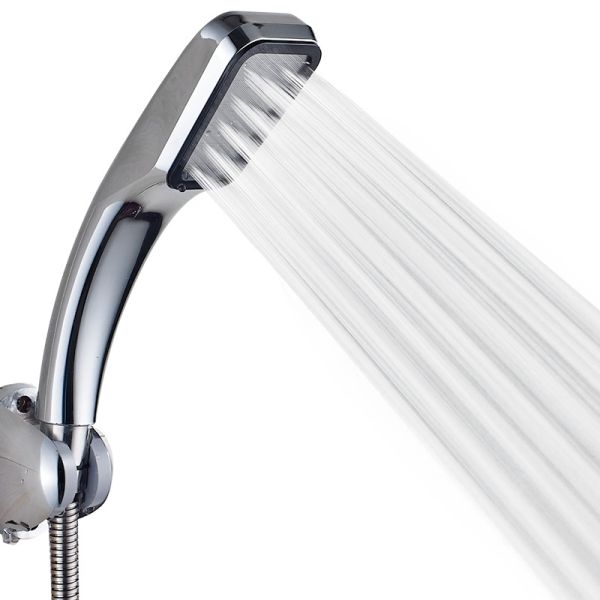 Stylish 300 Holes ABS Chrome Plated Hand Held Shower Head Spray for Family Bathroom