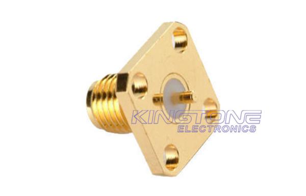 Gold SMA Male Female Coaxial Connector Bulkhead Crimp With Reverse Polarity Plug