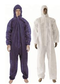 Non Woven Disposable Hooded Coveralls , OEM Disposable Protective Suit
