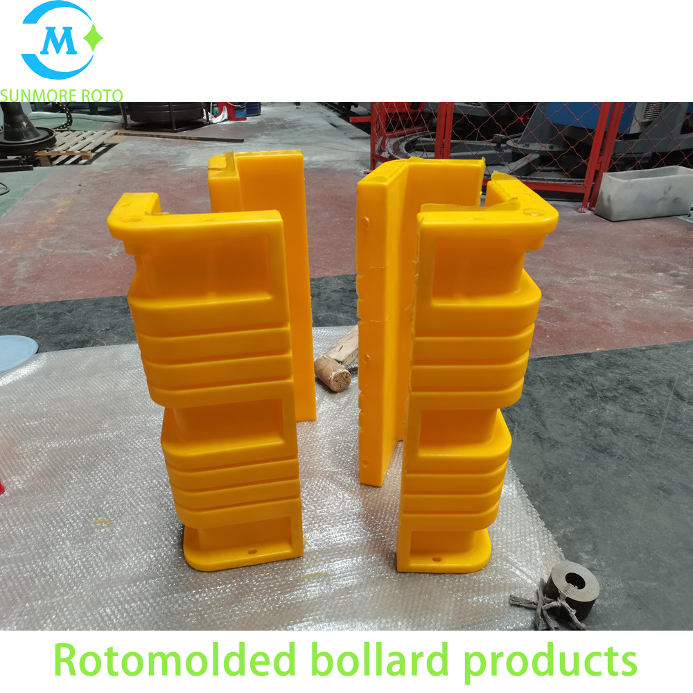 SUNMORE ROTO Custom Rotomolded Plastic Bollard, Heavy‑Duty Impact Resistant Plastic Traffic Safety Warning Bollard For Road Warehouse Parking Lot