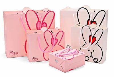 Lovely Custom Printed Shopping Bags , Colored Paper Bags With Handles