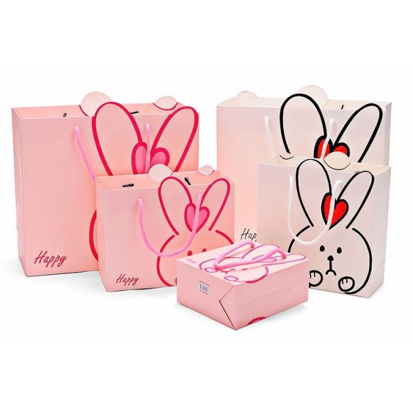 Lovely Custom Printed Shopping Bags , Colored Paper Bags With Handles