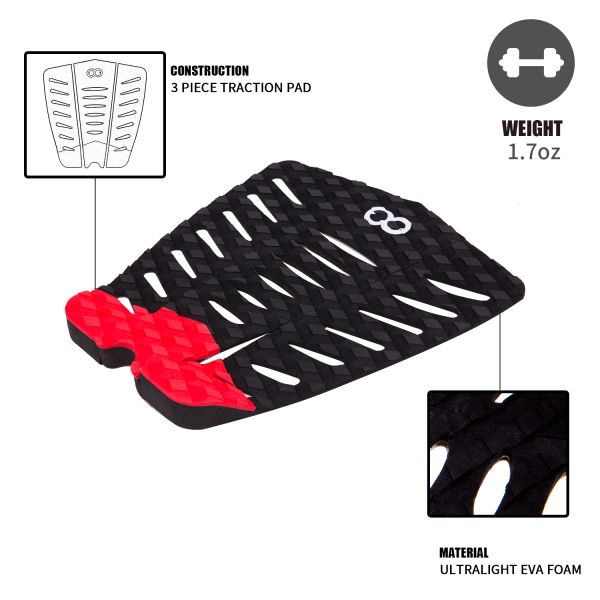 Deck Pad WOOWAVE Custom Surfboard Traction Pad SUP Front Tail Pad EVA Foam for Surfing
