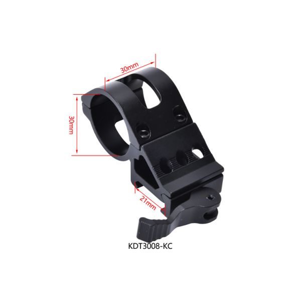 Quick Detachable Scope Mount 30mm Offset Ring for 21mm Side Mount in Matte Black