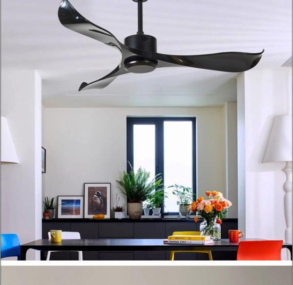 Ventilador de techo con luz LED de 3 aspas para fábrica mayorista con control remoto, diseño impermeable para exteriores para hoteles, económico