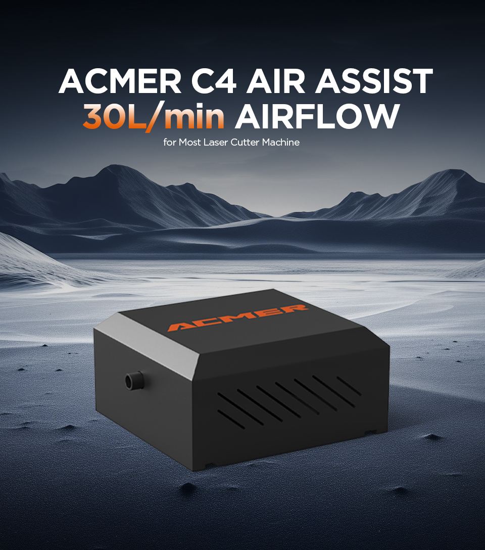 ACMER C4  Laser Engraver Air Assist Pump EU I US I UK Plug 5.0-5.5 M/s Air Speed