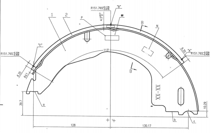 12''X2'' Scooter Trailer Electric Brakes Shoes ALKO parking brake shoe