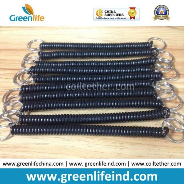 Chinese Factory Wholesale Black Clear Spring Coiled Keychain Leash