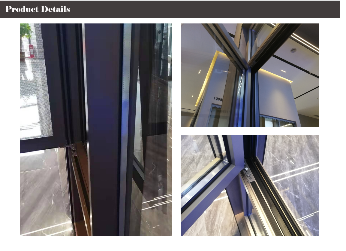 Powder Coated Aluminium Flush Casement Windows With Magenetic Flyscreen