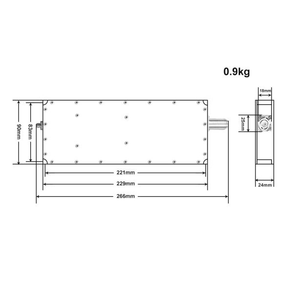 Long N Type Connector 100W PA1200-1500MHz Rf Power Amplifier Bidirectional For Anti Drone Module