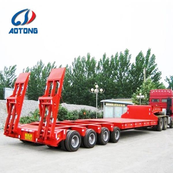 Semi-Trailer 150ton Heavy Duty 4 Line 8 Axle Low Bed Trailer with 32 Tyres and Gooseneck