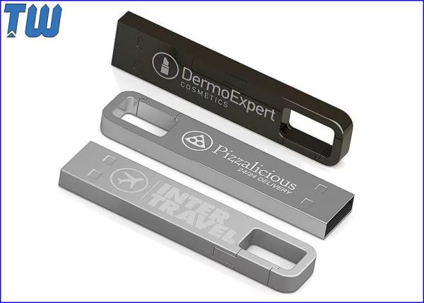 Full Metal 3D Laser Logo 32GB USB Flash Drive Durable Buckle Type