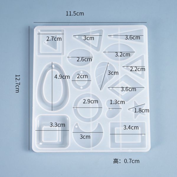 DIY Crystal Dropping Gel Mold Pendant Hanging Earrings Earrings Multi Specification Jewelry Mirror Silicone Mold