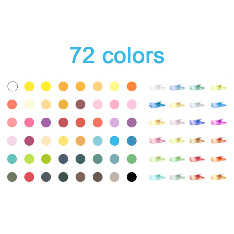 Best Selling OEM Multi-color High Bright 72pcs Solid Pearlescent Watercolor Painting Set for Artist Kids