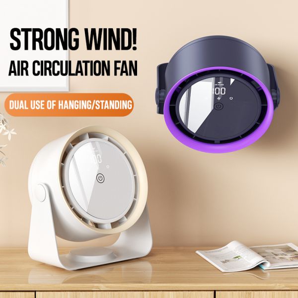 Cooling Solution 2 in 1 Electric Table Fan with Touch Display Control and 5 Speed Adjust