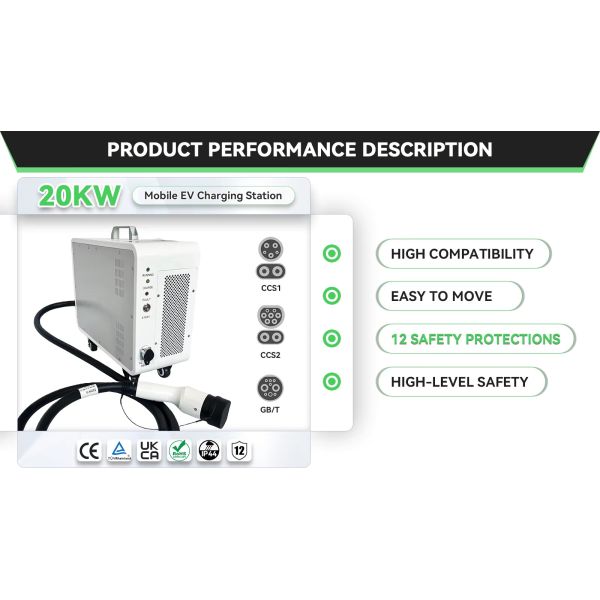 Estación de recarga de vehículos eléctricos móviles de emergencia portátil CCS1 CCS2 GBT