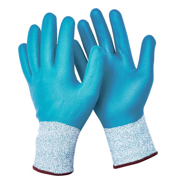 Cut Resistant Level 3-5th Smooth Nitrile Full Palm Coated Gloves N-D144 13G HPPE