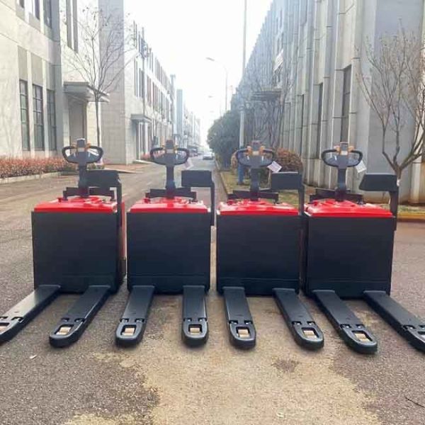 Red 3000kgs Electric Pallet Jack Stacker 3T Powered Pallet Truck