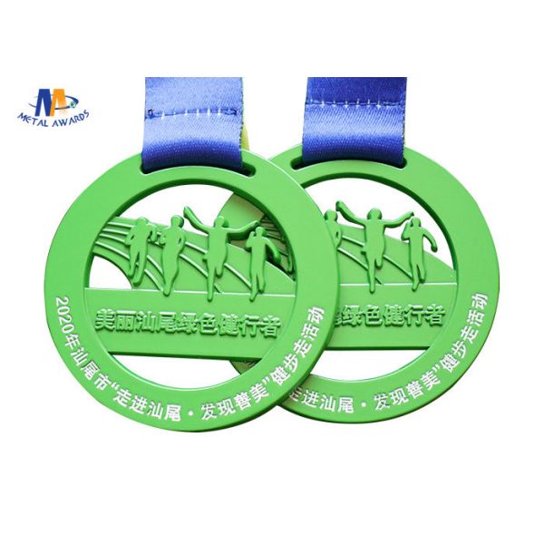 Spay Green Zinc Alloy 65*4MM Walking Stock Medals