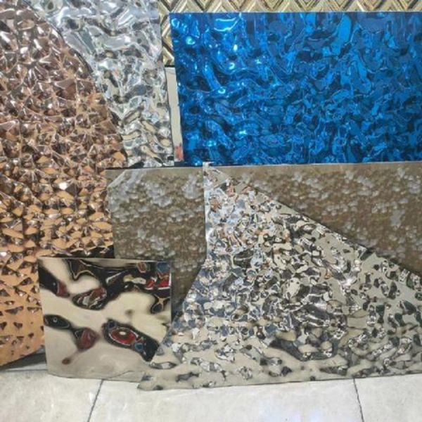 Water Ripple Mirror Polished Stainless Steel Sheet 0.3 - 3.0mm Gold Sliver Color