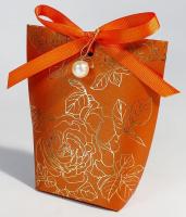 Boîte d'emballage en papier de bonbons de mariage personnalisée Perle Stampage à chaud Champagne Couleur Souvenir Boîte cadeau