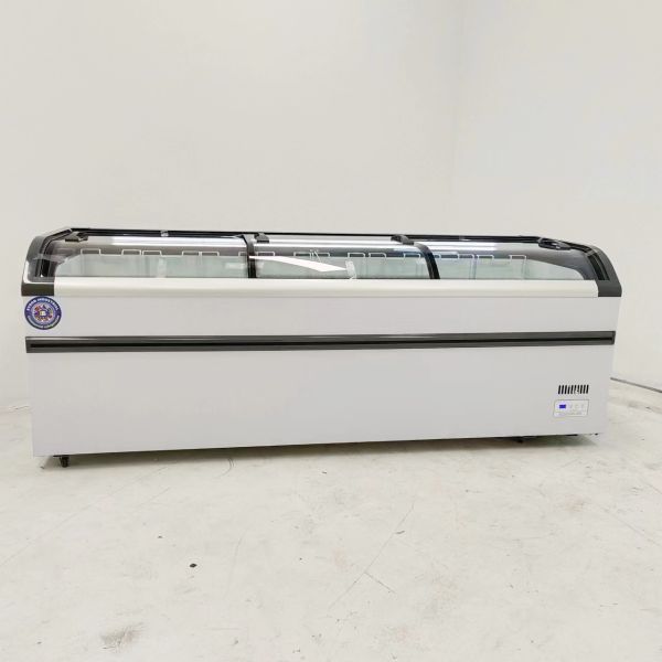 Energy Efficiency Glass Top Display Freezer Horizontal Island Refrigerator