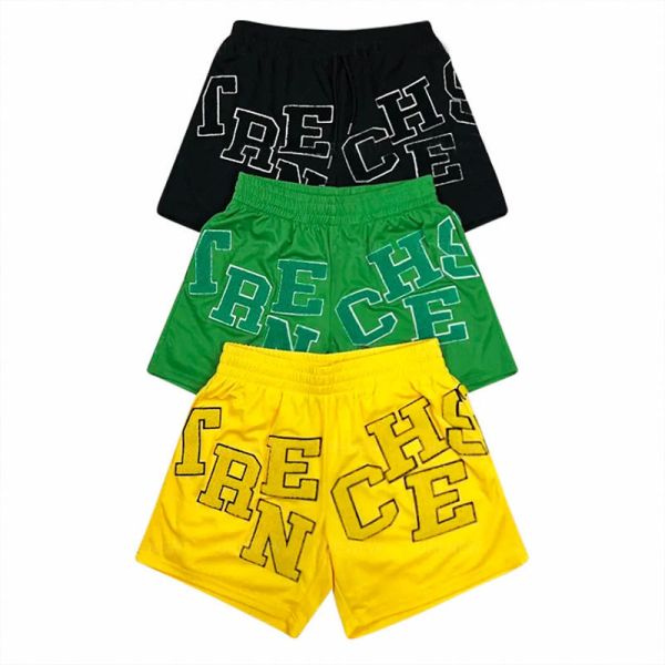 Logo de broderie en chenille Shorts de rue pour hommes Shorts respirants 5 pouces Shorts de rue