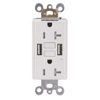 20A GFCI 容器 5V 2.4A USB による操作に抵抗する