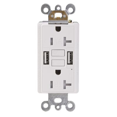 20A GFCI Receptacle Tamper Resistant With 5V 2.4A USB