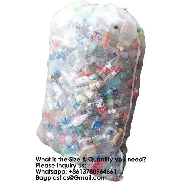 Extra Large Mesh Bag 100 Gallon 60''X48'' Multipurpose Drawstring Storage Container Sack Net Bags For Collecting Recycling Water Bottles Empty Cans Laundry Basketball Soccer Team Balls