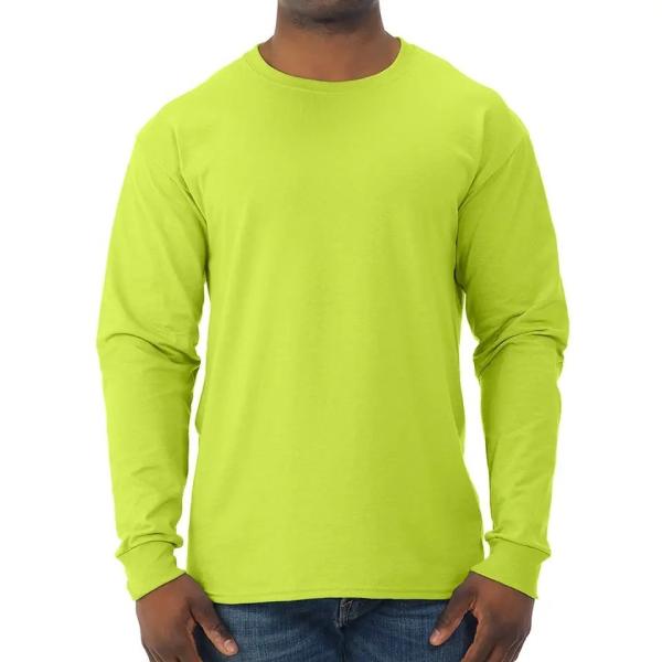                  Men′s 50% Cotton 50% Polyester Heavy Weight Jersey Long Sleeve T-Shirt             