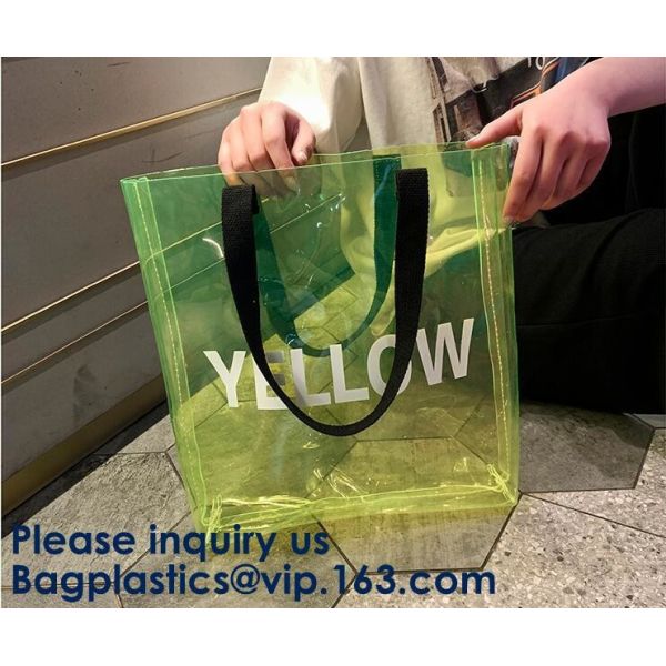 Clear Shopping Bag PVC Handbag Fashion Big Bags Jelly Package Large Transparent Tote Bag Shoulder Bag Leisure Beach Bag