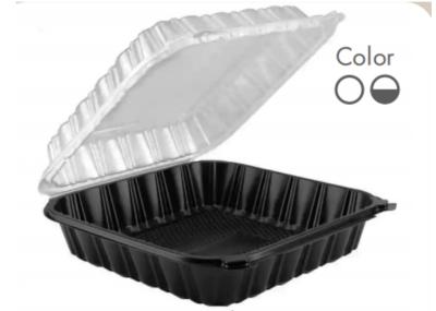 Reusable Plastic Food Packaging Box, PP Hinged Lid Clamshell Container,Microwavable,6.5”x7”x3”