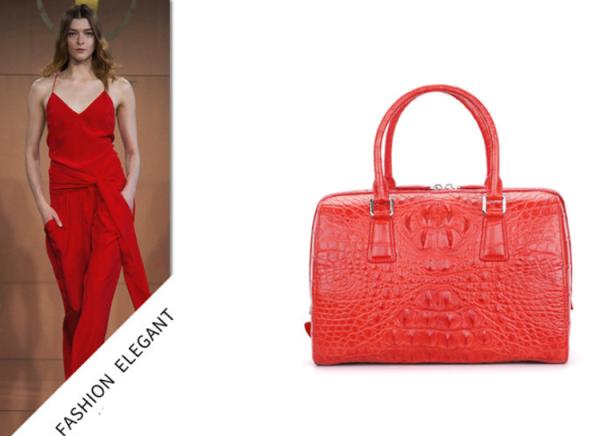 New zipper large capacity women's crocodile leather handbag for lady
