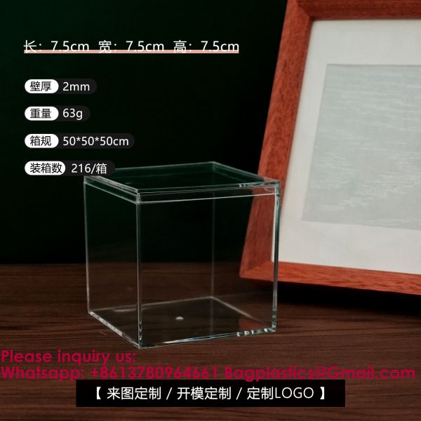 Clear Acrylic Box with Lid Plastic Small Acrylic Boxes Decorative Storage Box Jewelry Display Mini Clear Container for Home Candy Pill Tiny Jewelry Square