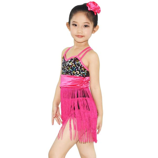 MiDee Fringes Sequins Latin Dress for Girls  fringe latin dress latino dance wear