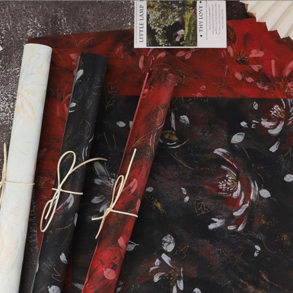 Wholesale of oil painting series flower wrapping paper, thickened waterproof, popular art paper, flower shop materials, flower art splendor paper