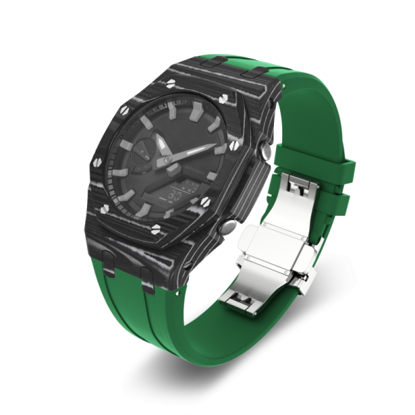 NEW Carbon Fiber Mod Kit Case Strap，For GA2100 GA-2100 Carbon Case Bezel Rubber Band Strap Luxury Modification Kit